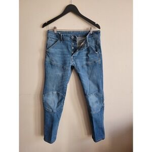 G Star Raw Jeans Men's Sz 32x34 5620 Blue Denim 3d Slim Fit Button Fly